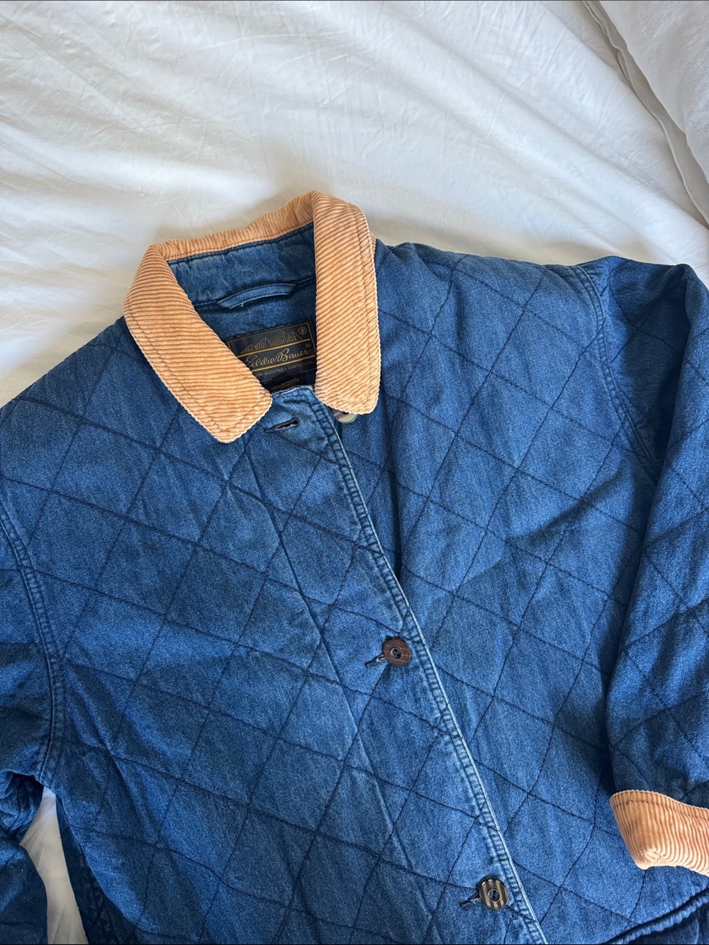 Vintage 100% Cotton Chore Jacket in Quilted Denim from Eddie Bauer, size S - Picture 6 of 7